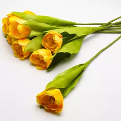 Цветы искусственные тканевые Тюльпан на ножке d=4 cм, h=39 см желтый