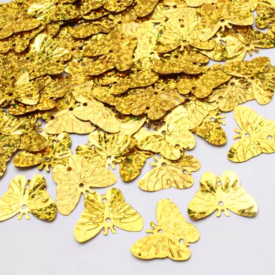 Пайетки Бабочки 1,7х2,3 см золотые