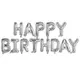 Набір повітряних куль 13 шт фольгованих h=38 см Happy birthday срібні 