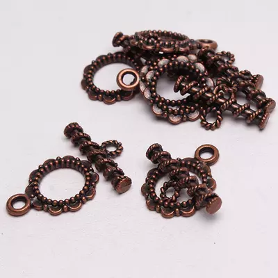 Замок-тогл Коло-квітка 2х1,6х2,2 см, колір Мідь