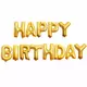 Набір повітряних куль 13 шт фольгованих h=38 см Happy birthday золоті 