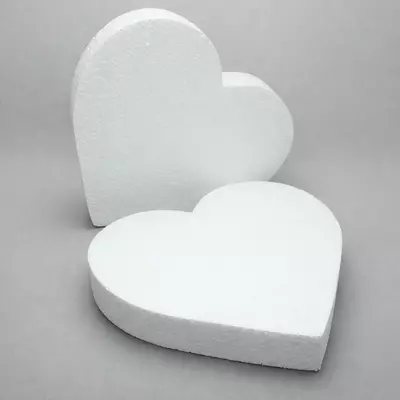 Основа из пенопласта Сердце 24х23х5(h) см белая