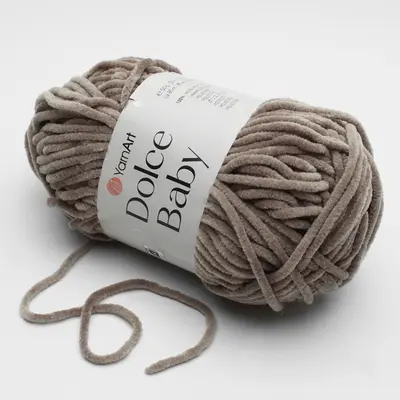 Плюшевая пряжа YarnArt Dolce Baby (Дольче Бэби) №754 серо-бежевая 50 гр., 85 м
