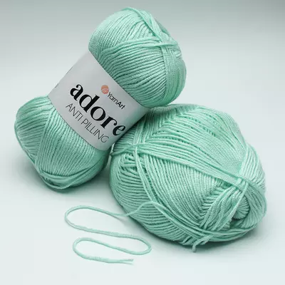 Пряжа акрилова YarnArt Adore AntiPilling (ЯрнАрт Адор анти-піллінг акрил) №341 м'ятна 100 гр., 280 м