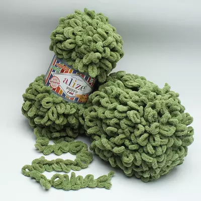 Пряжа Alize Puffy Fine (Алізе Пуффі Файн) №485 зелена 100 гр., 14 м