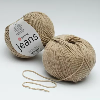 Пряжа бавовна з акрилом YarnArt Jeans(ЯрнАрт Джинс) №48 кава з молоком 50 гр., 160 м