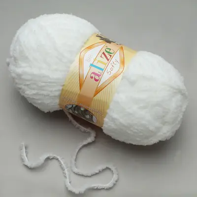 Пряжа Alize Softy Baby (Ализе Софти Бэби) №55 белая 50 гр., 115 м