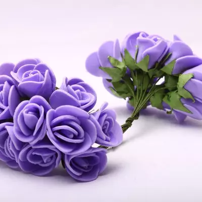 Розы из латекса маленькие фиолетовые d=1,5 см