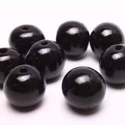 Бусины деревянные 2 см черные