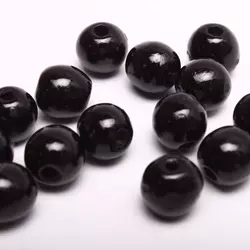 Бусины деревянные 1,3 см черные