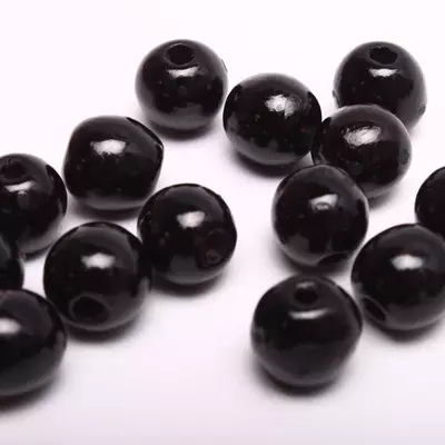 Бусины деревянные 1,3 см черные
