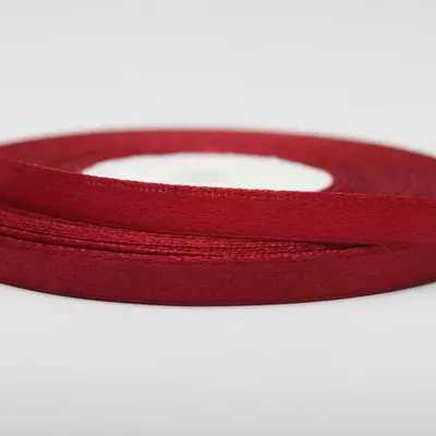 Лента атласная 0,6 см бордовая классическая