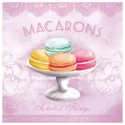 Серветка для декупажу 33x33 см Macarons, рожеві 18,5 г / м2