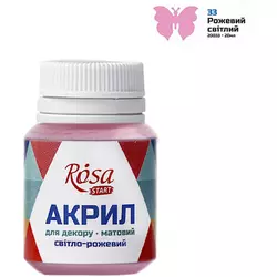 Краска акриловая для декора матовая 20 мл Rosa светло-розовая