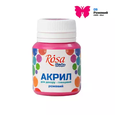 Краска акриловая для декора глянцевая 20 мл Rosa розовая