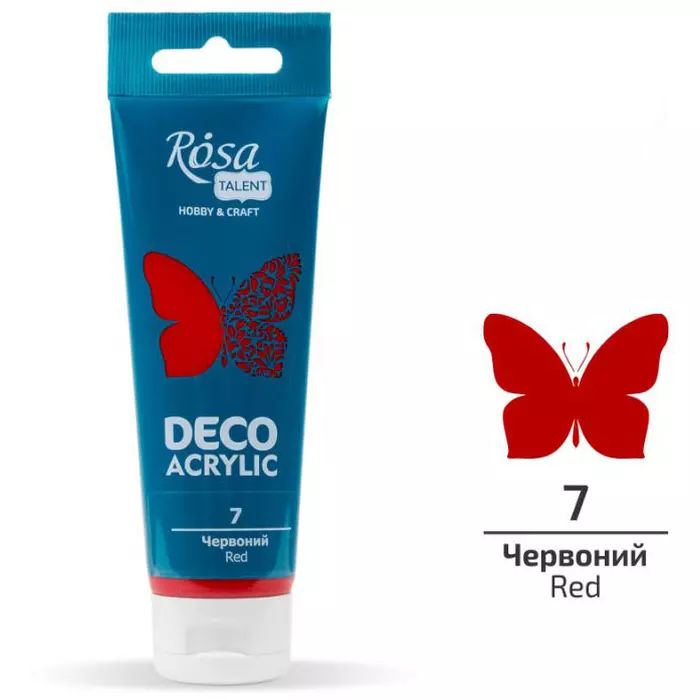 Краска акриловая для декора матовая 75 мл Rosa красная Deco Acrylic