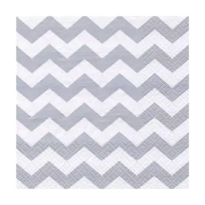 Салфетка для декупажа 33x33 см Зигзаг , серые 17,5 г/м2