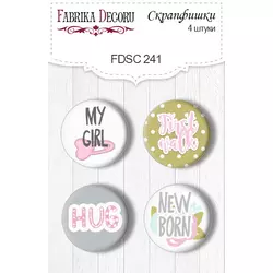 Фішки для скрапбукінгу металеві набір d = 25 мм New born
