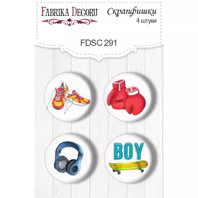 Фішки для скрапбукінгу металеві набір d = 25 мм Boy