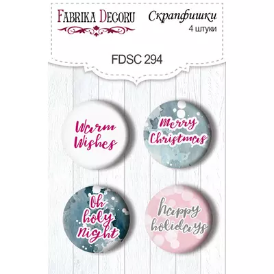 Фишки для скрапбукинга металлические набор d=25 мм Merry Christmas