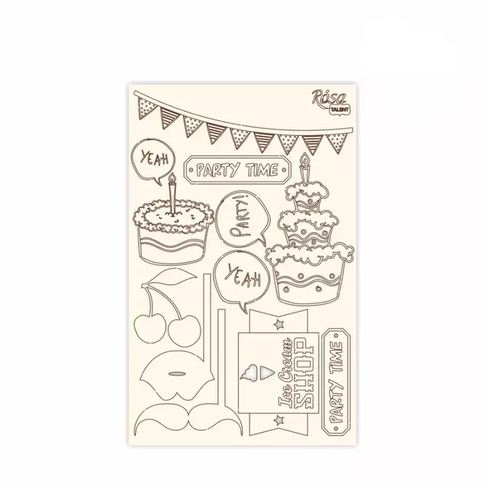 Чіпборд для скрапбукінгу 12,8х20см Cake delicious 4 білий картон 