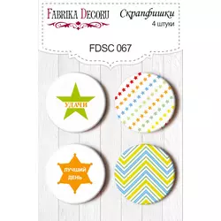 Фішки для скрапбукінгу металеві набір d = 25 мм Удачі