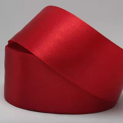 Лента атласная 5 см бордово-красная
