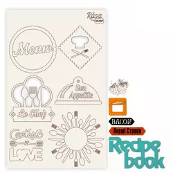 Чіпборд для скрапбукінгу 12,6х20 см Recipe book 1 білий картон