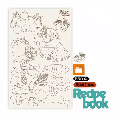 Чіпборд для скрапбукінгу 12,6х20 см Recipe book 4 білий картон