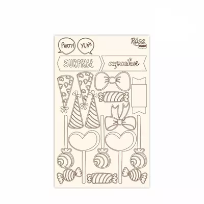 Чіпборд для скрапбукінгу 12,8х20см Cake delicious 2 білий картон