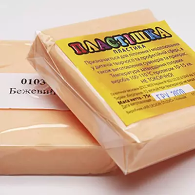 Полімерна глина Пластішка бежева 0103, 75 гр.