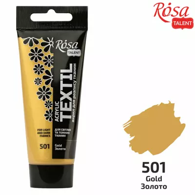 Фарба акрилова для тканин 60 мл ROSA TALENT золота
