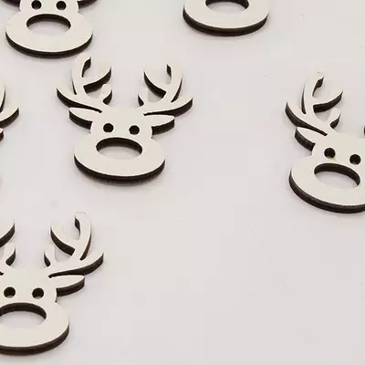 Заготовка деревянная Милый олень 4 см белый