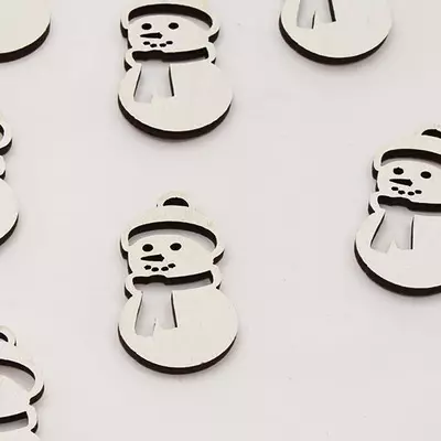 Заготовка деревянная Снеговик 4х2,5 см белый