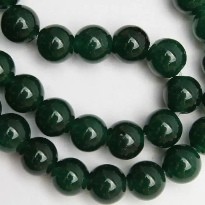Нефрит бусины из натурального камня 8 мм темно-зеленый купить по цене 12.50грн в магазине рукоделия 100 идей