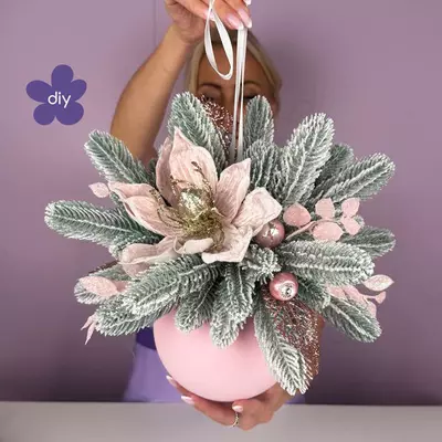 DIY MK Новорічна куля рожева велика