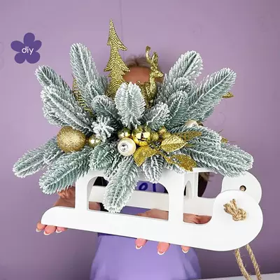 DIY MK Санки новорічні з декором