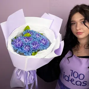 Відео огляд Набір + відео МК Букет айстр з атласної стрічки 7 шт 